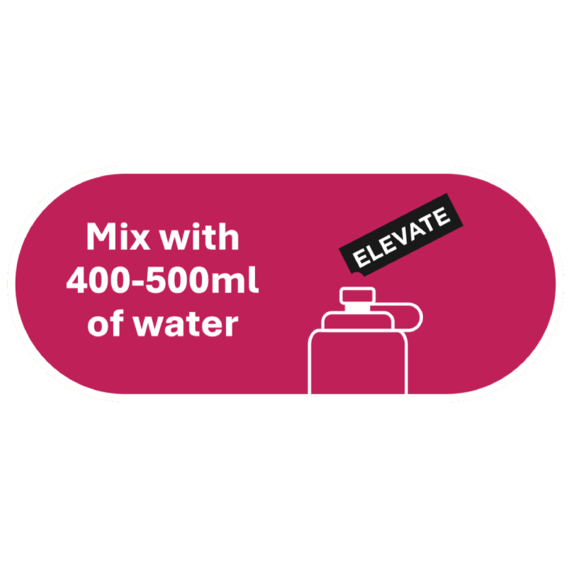 Elevate Hydration Mix with 400-500ml of water