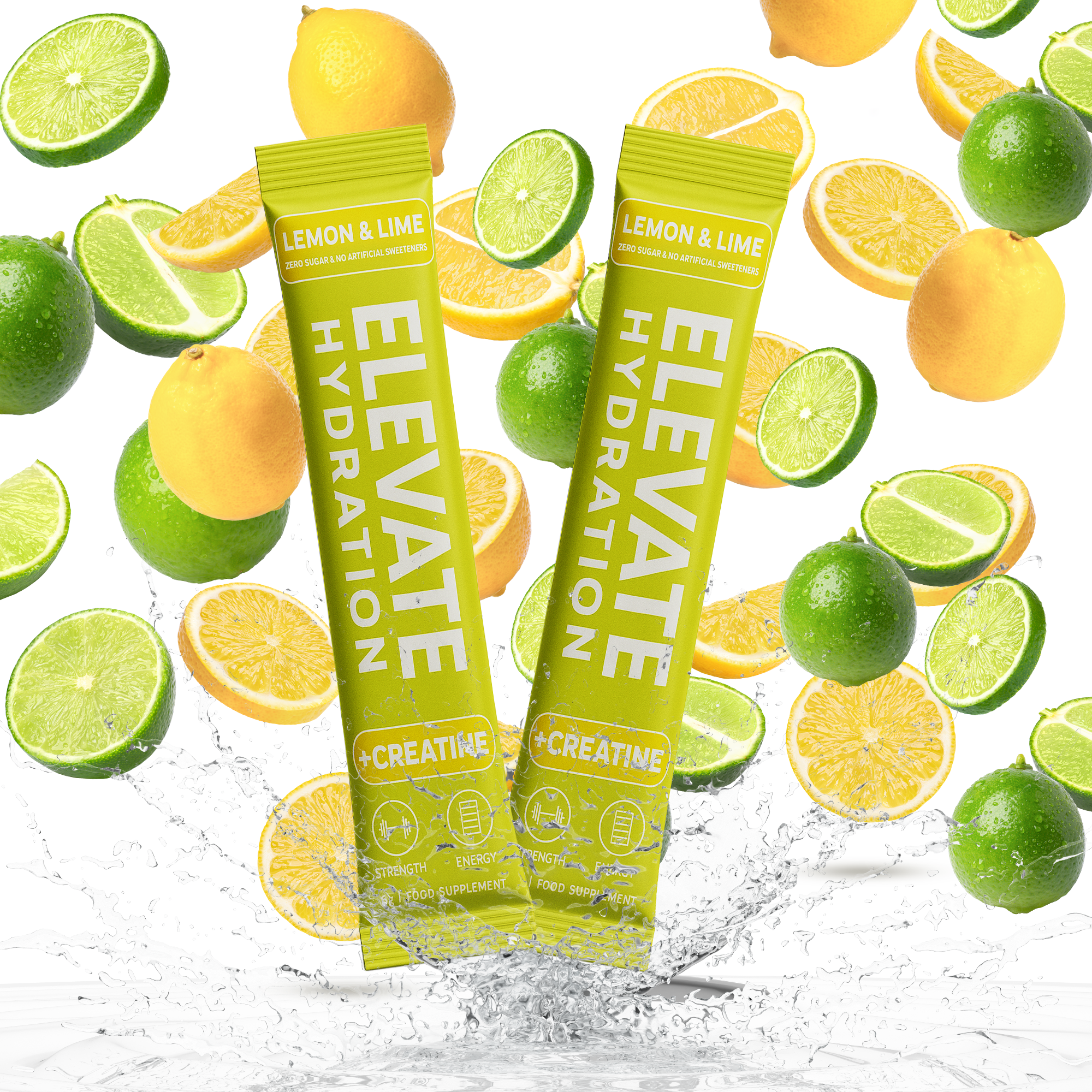 Elevate Hydrate +Creatine GenM MTick Certified Menopause Friendly Lemon and Lime drink sachet