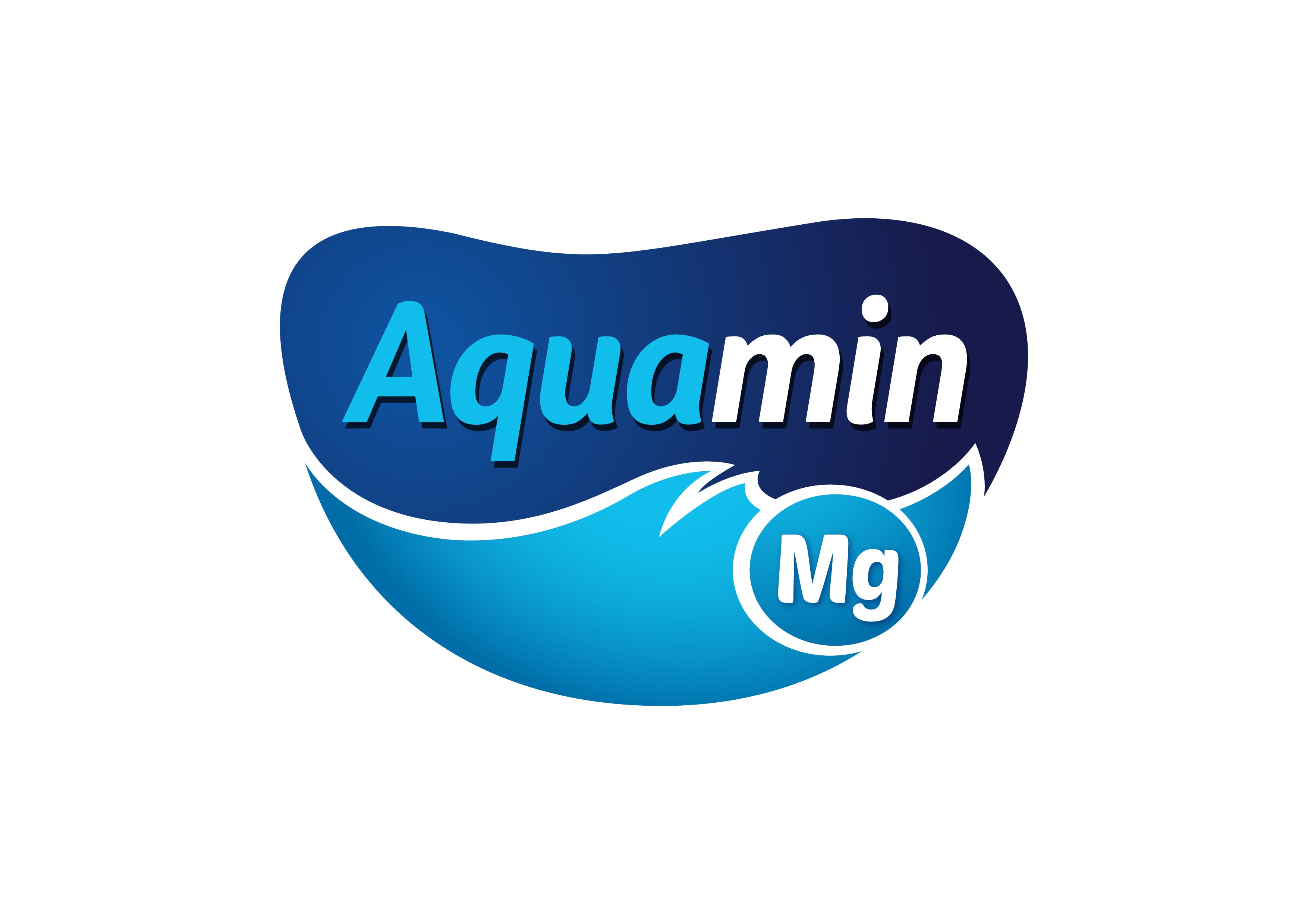 Aquamin Mg logo with blue and white design on a white background