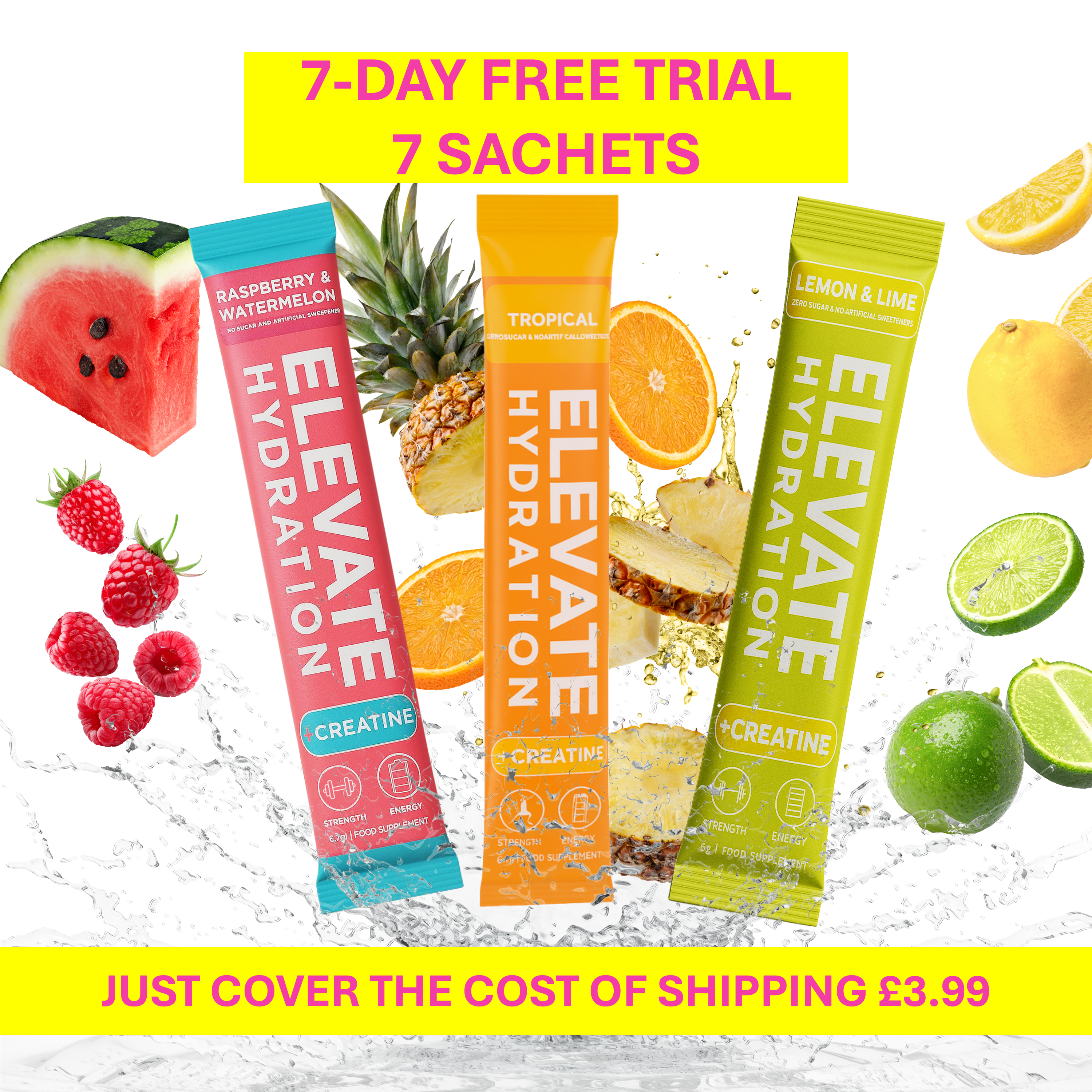 FREE Trial Pack ELEVATE Hydration +Creatine Drinks Sachets