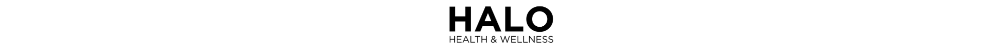The HALO Health & Wellness logo is displayed in black on a solid white background.