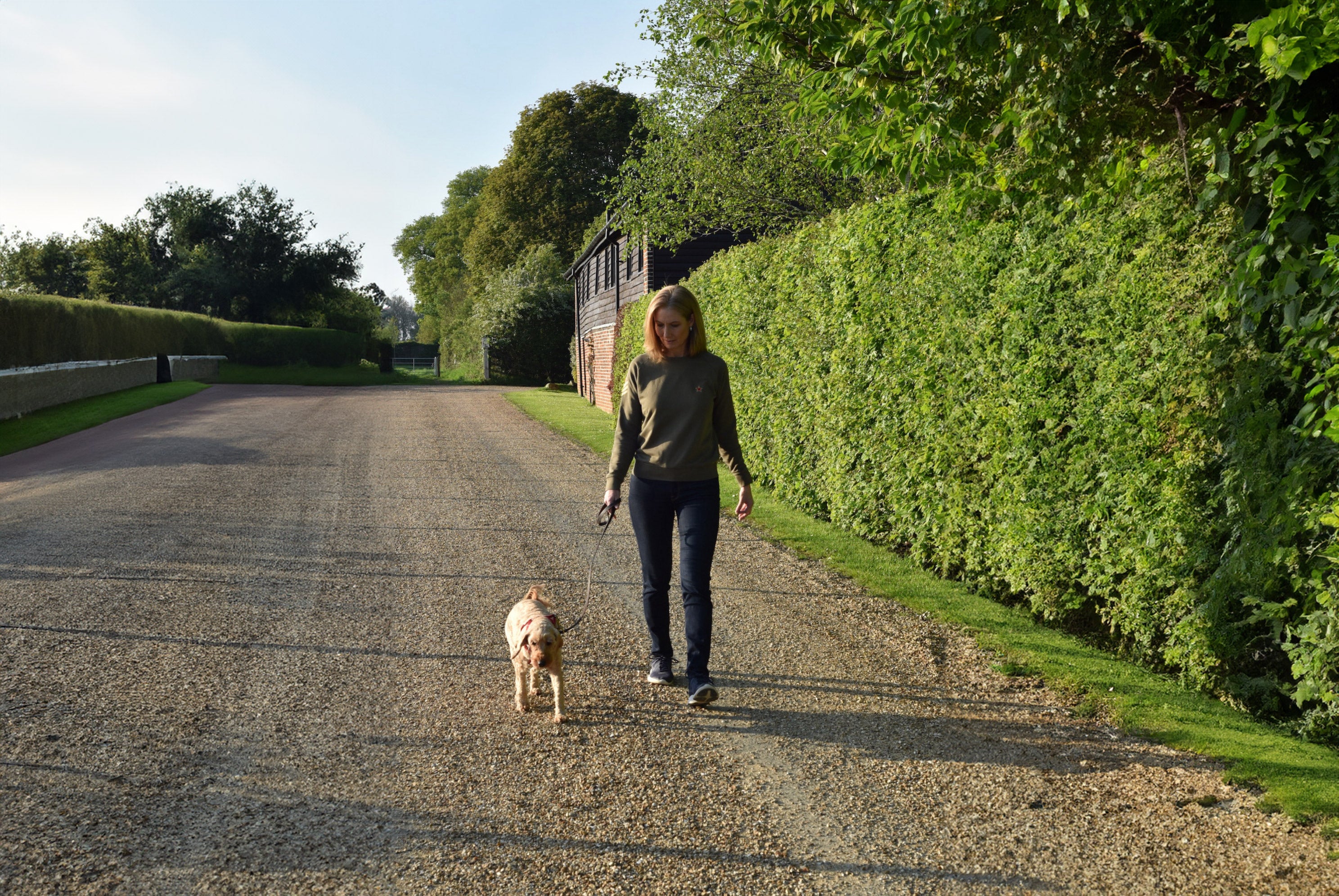 suzanne walking dog